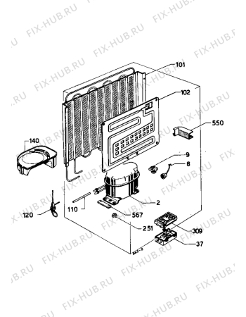 Взрыв-схема холодильника Zanussi ZP9175 - Схема узла Cooling system 017